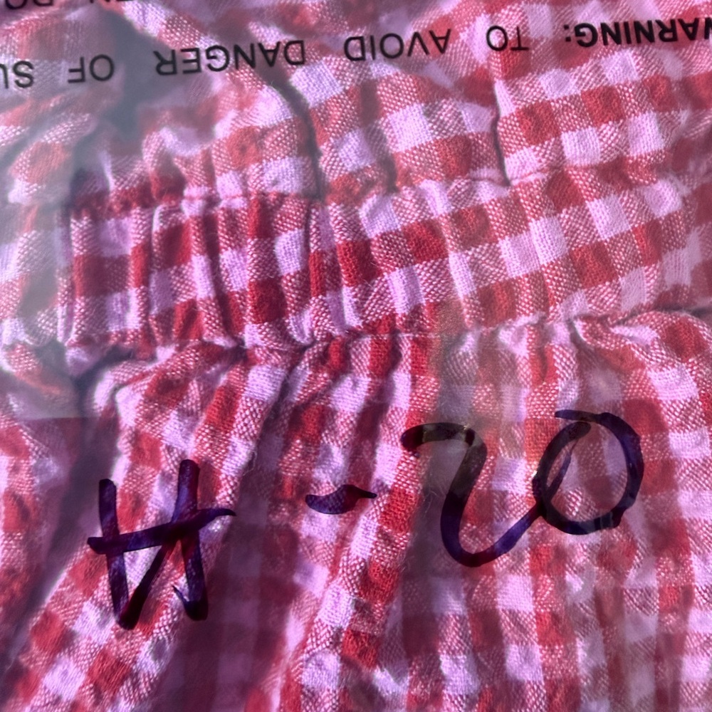 Free Assembly XS Pink&Red Gingham Ruffle Peplum Top - Picture 9 of 9
